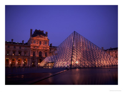 Louvre Museum At Night, Paris, France by Bill Bachmann Pricing Limited Edition Print image