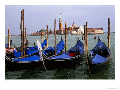 Gondolas Near Piazza San Marco, Venice, Italy by Tom Haseltine Pricing Limited Edition Print image