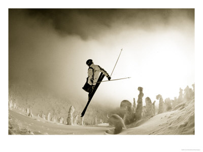 Ski Jump In Fog At Big Mountain Resort, Near Whitefish, Montana, Usa by Chuck Haney Pricing Limited Edition Print image