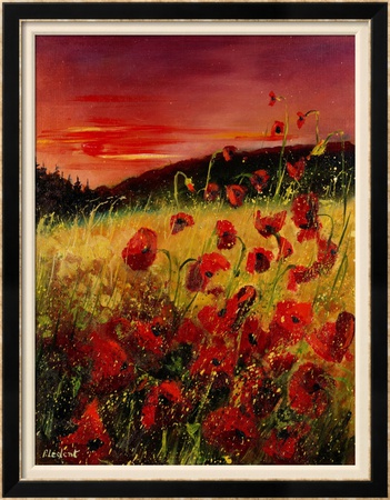 Red Poppies Sunset by Ledent Pricing Limited Edition Print image