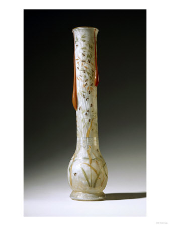 An Etched, Enameled, And Applied Glass Vase by Daum Pricing Limited Edition Print image