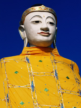 Buddha Statue At Wat Phra Non Temple, Mae Hong Son, Thailand by Alain Evrard Pricing Limited Edition Print image