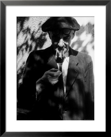 Farmer Who Has Brought His Grapes To The Hennessy And Co. Distillery Sampling Some Brandy by Gjon Mili Pricing Limited Edition Print image