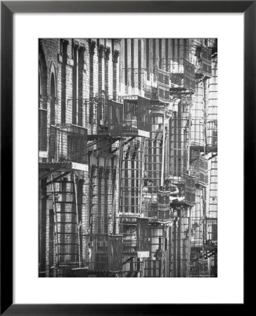 Fire Escapes On Tenement Apartment Buildings Of New York City's Upper West Side by Howard Sochurek Pricing Limited Edition Print image