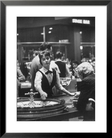Girl Croupier At Harrah's Club by Nat Farbman Pricing Limited Edition Print image