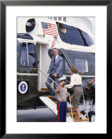 President Jimmy Carter Boarding Helicopter Marine 1 With Wife Rosalynn For An Easter Vacation by Walter Bennett Pricing Limited Edition Print image