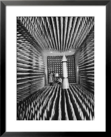 Radar Echoes Absorbed In Anechoic Chamber So Engineers Can Bounce Echoless Beams Off A Icbm Model by Ralph Morse Pricing Limited Edition Print image