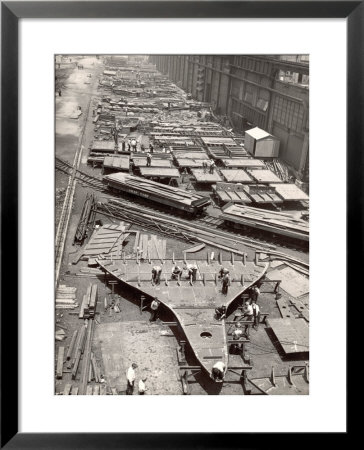 Construction Yard Of Bethlehem Ship Building Corp. Where Frames And Bulkheads Are Preassembled by Margaret Bourke-White Pricing Limited Edition Print image