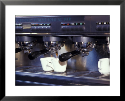 Cappucino Machine And Cups, Rome, Italy by John & Lisa Merrill Pricing Limited Edition Print image