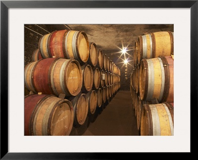Chapoutier Winery's Barrel Aging Cellar With Oak Casks, Domaine M Chapoutier, Tain L'hermitage by Per Karlsson Pricing Limited Edition Print image