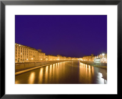 Lights Reflect On The Arno River, Pisa, Italy by Dennis Flaherty Pricing Limited Edition Print image
