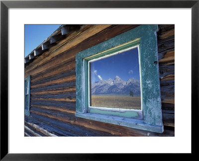 Window Reflection Of The Mountains At Grand Teton National Park, Wyoming, Usa by Diane Johnson Pricing Limited Edition Print image