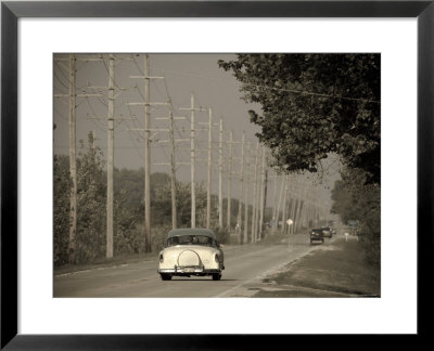 Usa, Illinois, Route 66 At Godley, 1950'S Car by Alan Copson Pricing Limited Edition Print image
