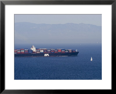 Large Container Ships Crossing The Santa Barbara Channel, California by Rich Reid Pricing Limited Edition Print image
