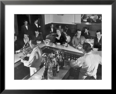 Patrons Enjoying The Ambiance At This Popular Speakeasy, A Haven For Drinkers During Prohibition by Margaret Bourke-White Pricing Limited Edition Print image