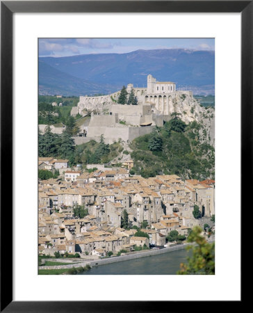 Citadel And Town Overlooking River Durance, Sisteron, Provence, France by John Miller Pricing Limited Edition Print image