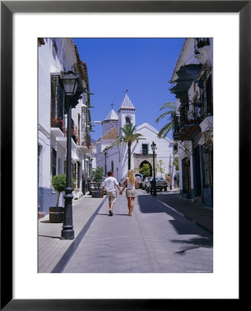 Street And Church In The Old Town, Marbella, Costa Del Sol, Andalucia (Andalusia), Spain, Europe by Gavin Hellier Pricing Limited Edition Print image
