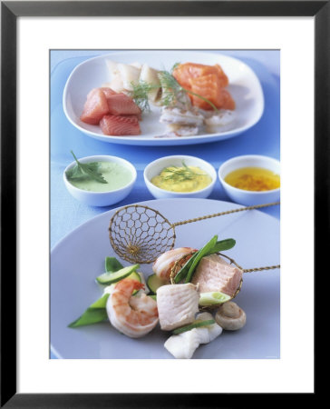 Fish Fondue With Three Different Sauces by Jörn Rynio Pricing Limited Edition Print image