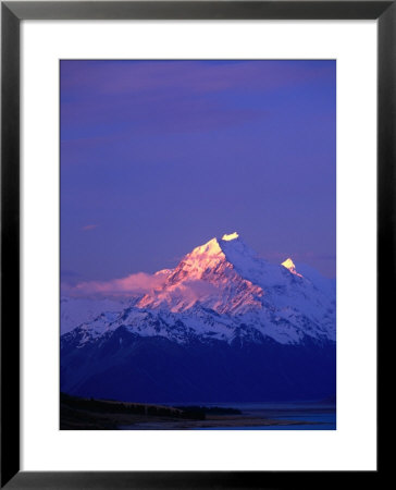 Summit Of Mt. Cook, Or Aoraki, With Lake Pukaki In The Foreground, Canterbury, New Zealand by David Wall Pricing Limited Edition Print image