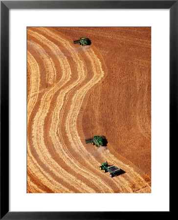 Aerial Combine Harvesters Harvesting Wheat, Hamilton County by Jim Wark Pricing Limited Edition Print image