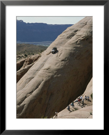 Jeep Drives Down A Slick Rock Formation Called Lion's Back, Utah by James P. Blair Pricing Limited Edition Print image