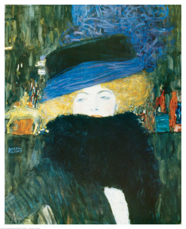 Lady With Hat And Feather Boa, C.1909 by Gustav Klimt Pricing Limited Edition Print image
