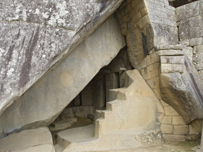 Sculpted Stone At Natural Cave Below Temple Of The Sun, Machu Picchu, Peru by Dennis Kirkland Pricing Limited Edition Print image