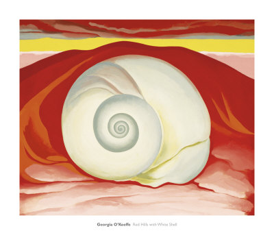 Red Hills With White Shell, C.1938 by Georgia O'keeffe Pricing Limited Edition Print image