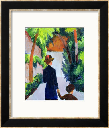 Mother And Child In The Park, 1914 by Auguste Macke Pricing Limited Edition Print image