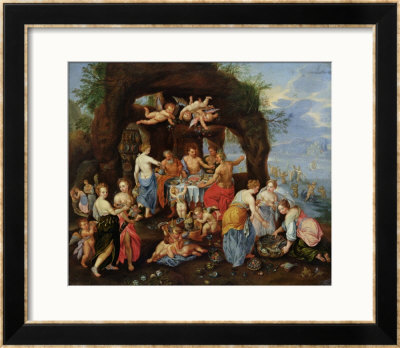 The Feast Of The Gods by Jan Van Kessel Pricing Limited Edition Print image