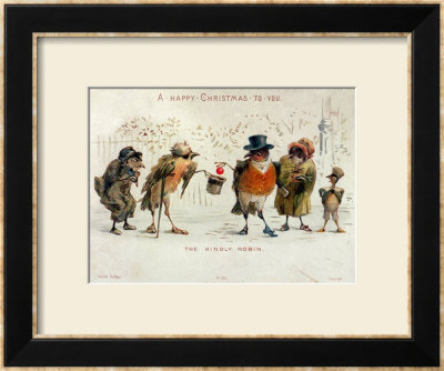 The Kindly Robin, Victorian Christmas Card by Castell Brothers Pricing Limited Edition Print image