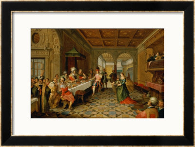 Salome Presenting The Head Of St. John The Baptist To King Herod by Frans Francken The Younger Pricing Limited Edition Print image