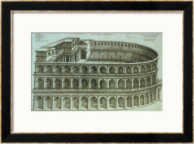 Plan Of The Theatre Of Marcellus, Rome, 1558 by Michael Tramezini Pricing Limited Edition Print image