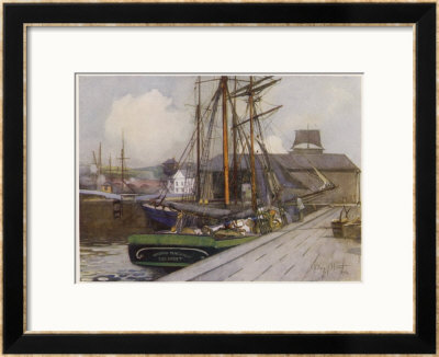 Sailing Vessels At The Entrance To The Clyde And Forth Canal At Bowling by Mary Young Pricing Limited Edition Print image
