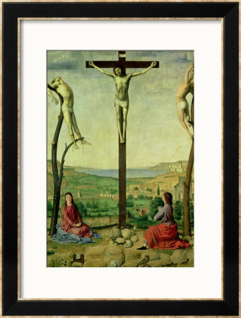 Calvary Or, Christ Between The Two Thieves With Mary And John The Baptist, 1475 by Antonello Da Messina Pricing Limited Edition Print image