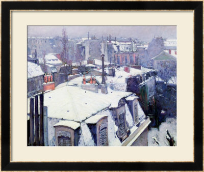 View Of Roofs Or Roofs Under Snow, 1878 by Gustave Caillebotte Pricing Limited Edition Print image