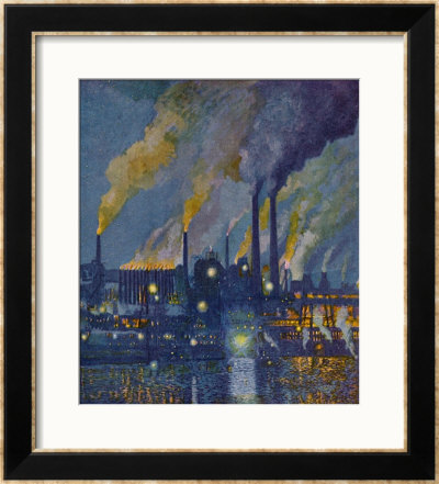 Munitions Factory At Night At The Beginning Of World War One by Fritz Gartner Pricing Limited Edition Print image