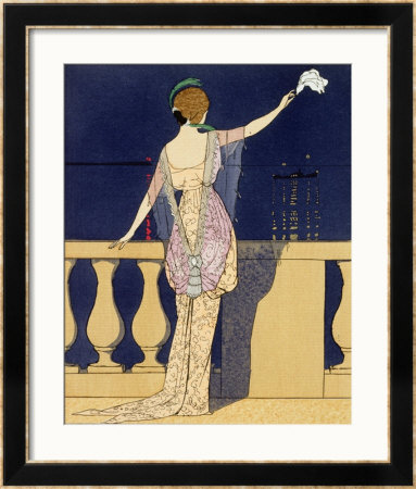 Farewell At Night, Design For An Evening Dress By Paquin by Georges Barbier Pricing Limited Edition Print image