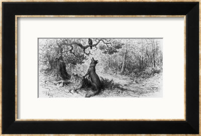 The Crow And The Fox, From Fables By Jean De La Fontaine by Gustave Dore Pricing Limited Edition Print image
