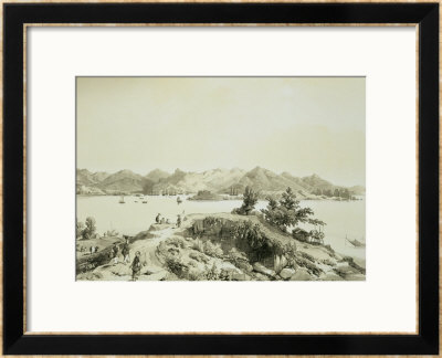 The Bay And Island Of Hong Kong Plate 4 From Sketches Of China by Auguste Borget Pricing Limited Edition Print image