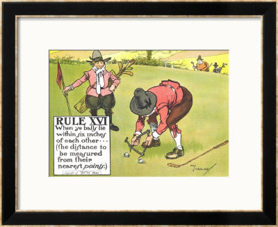 Rule Xvi: When Ye Balls Lie Within Six Inches Of Each Other..., From Rules Of Golf by Charles Crombie Pricing Limited Edition Print image