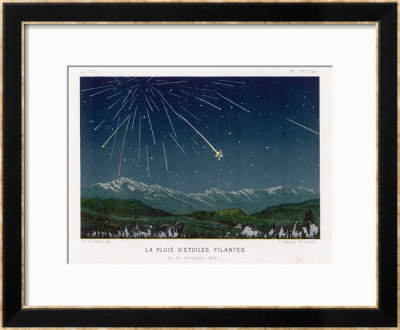 Shooting Stars, The Meteorite Shower Of November 1872 Seen Over Hills by E. Guillemin Pricing Limited Edition Print image