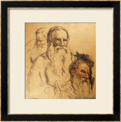 Three Studies Of Leo Tolstoy (1828-1910) by Ilya Efimovich Repin Pricing Limited Edition Print image