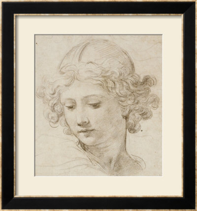 The Head Of An Angel, Looking Down To The Left by Pietro Da Cortona Pricing Limited Edition Print image