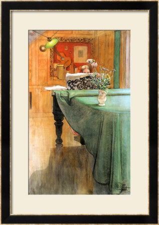Young Girl At A Grand Piano by Carl Larsson Pricing Limited Edition Print image