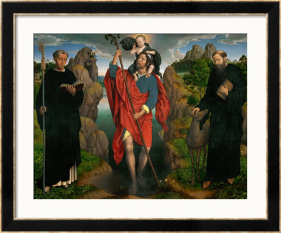 Saint Christopher Carrying The Christ Child, Flanked By Saints Maurus And Gilles by Hans Memling Pricing Limited Edition Print image