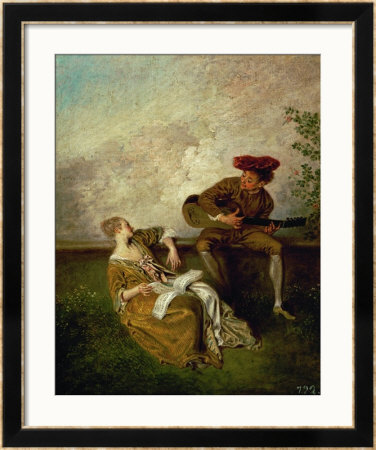 The Singing Lesson by Jean Antoine Watteau Pricing Limited Edition Print image