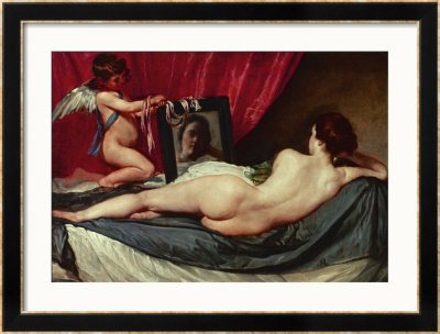 Venus And Cupid (Venus Of The Mirror Or Rockeby Venus) by Diego Velázquez Pricing Limited Edition Print image