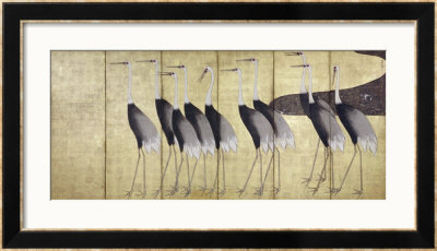 Cranes, Japanese Edo Screen Painting by Ogata Korin Pricing Limited Edition Print image