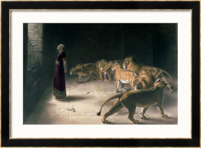 Daniel In The Lions Den, Mezzotint By J. B. Pratt, With Hand Colouring by Briton Rivière Pricing Limited Edition Print image